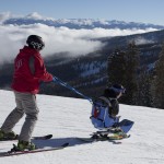 challenge-aspen-1 Brendan and Ryan take a run high above the clouds at Snowmass Ski area.