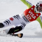 Christina Geiger Germany's Christina Geiger riding the ragged edge of a slalom turn.